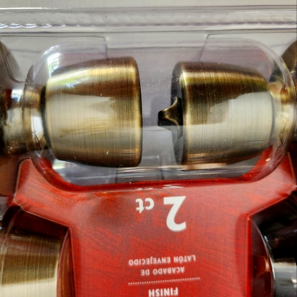 New, Gate House Lock Set Entry Door Deadbolt Combo, Antique Brass, Pkg of 2 - Picture 5 of 6